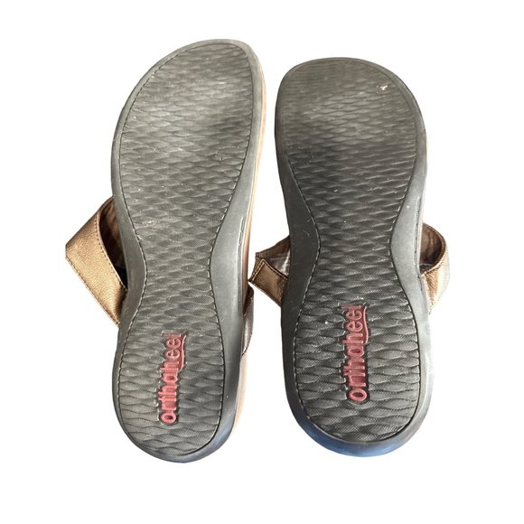 Orthaheel/Vionic Yara women's size 11 brown bronze slip on toe post sandals - Picture 5 of 6
